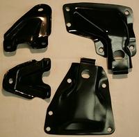 These are 67 to 69 Firebird Motor mounts to the Frame.  They are done in a special coating that is called Mirror Black.  You can see yourself if you hold it up just right.